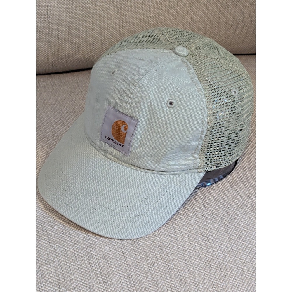 Carhartt Trucker Hat Sage Green Mesh Back Snapback Logo Patch Unisex OSFA